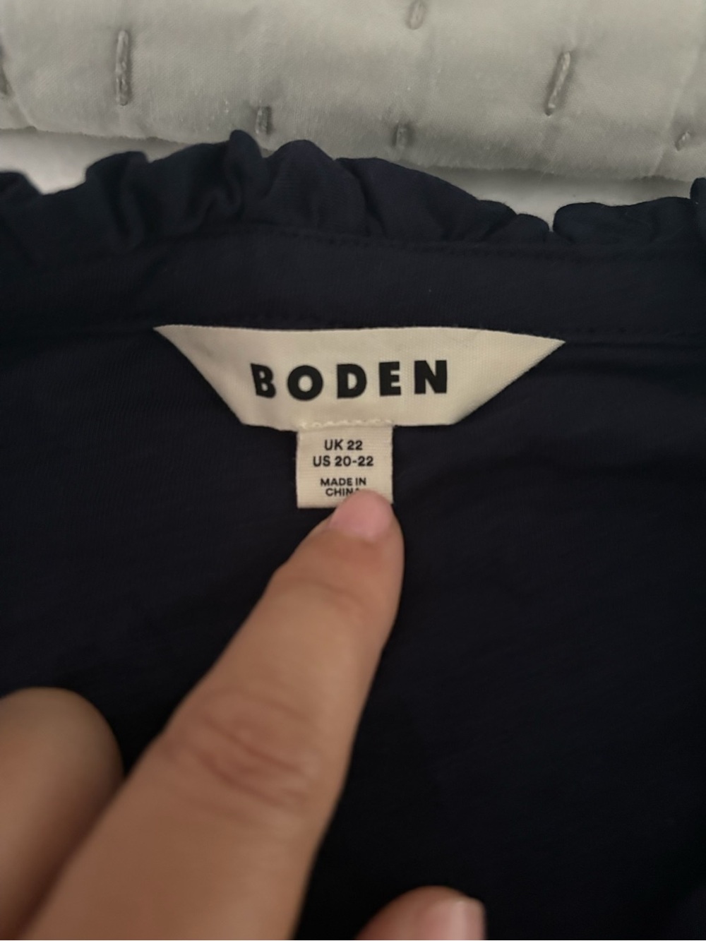 Boden Navy Ruffle-Front Blouse - Picture 4 of 4